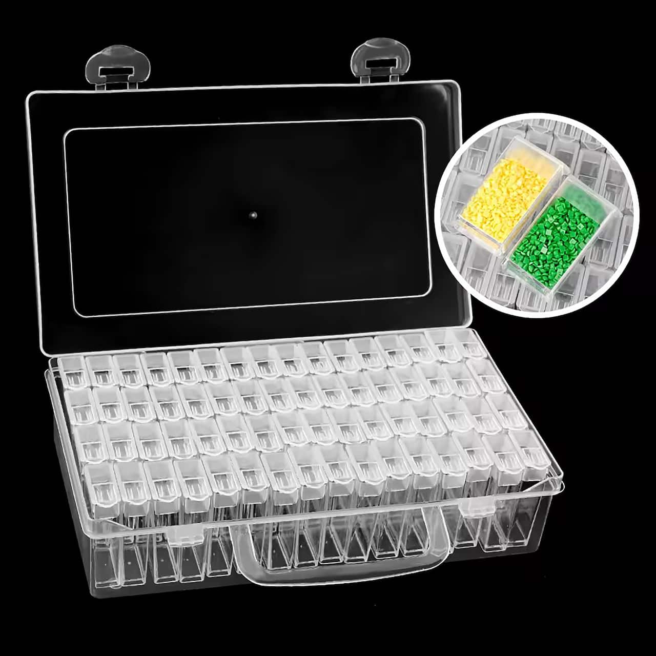 Sparkly Selections Clear Diamond Painting Storage Container with 64 Bottles